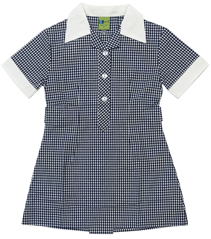 NAVY & WHITE GINGHAM SUMMER DRESS - Beleza School Uniforms