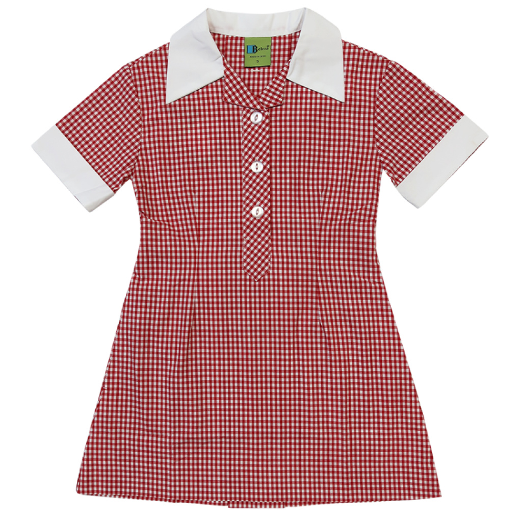 RED GINGHAM SUMMER DRESS - Beleza School Uniforms