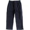 NAVY FLEECE STRAIGHT LEG TRACK PANTS W/ZIP