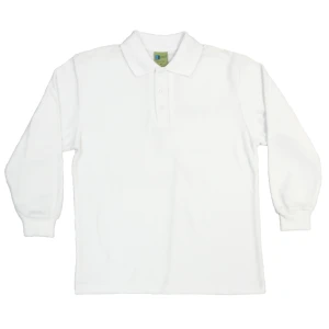WHITE LONG SLEEVE POLO SHIRT