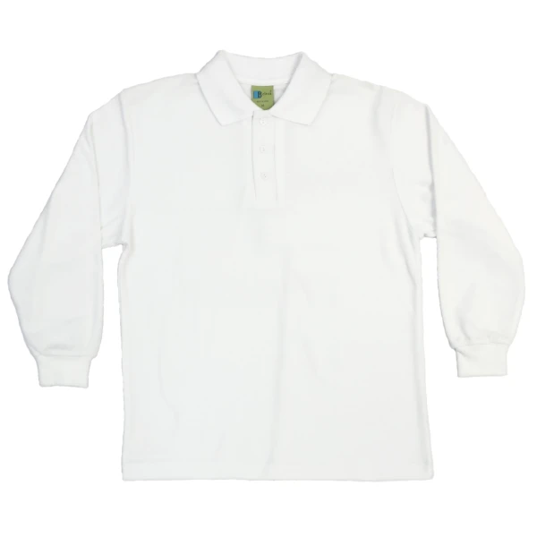 WHITE LONG SLEEVE POLO SHIRT