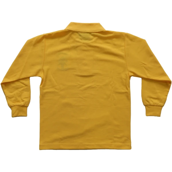 LONG SLEEVE POLO PIQUE TOP - Image 2