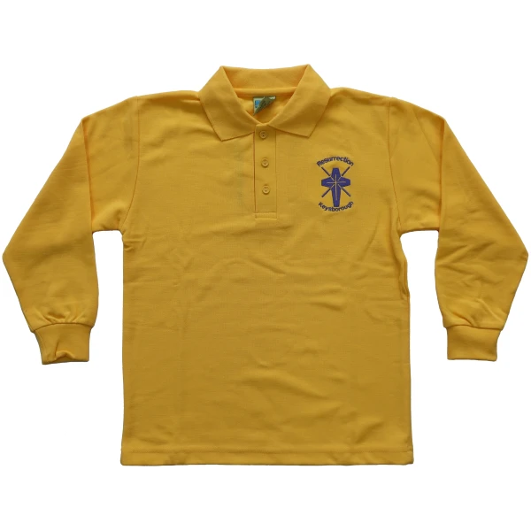 LONG SLEEVE POLO PIQUE TOP