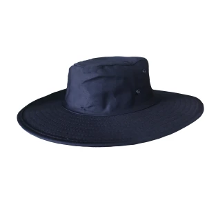 NAVY HARD BRIMMED SLOUCH HAT WITH ELASTIC SWEATBAND