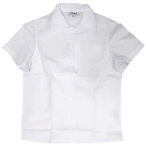 SHORT SLEEVE PETER PAN COLLAR BLOUSE