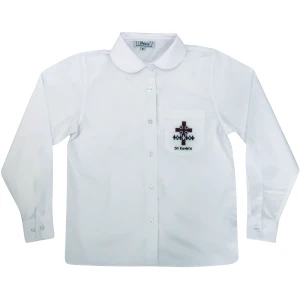 GIRLS LONG SLEEVE PETER PAN COLLAR BLOUSE