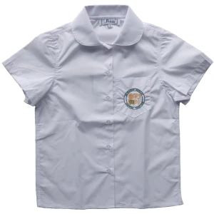 SHORT SLEEVE PETER PAN COLLAR BLOUSE