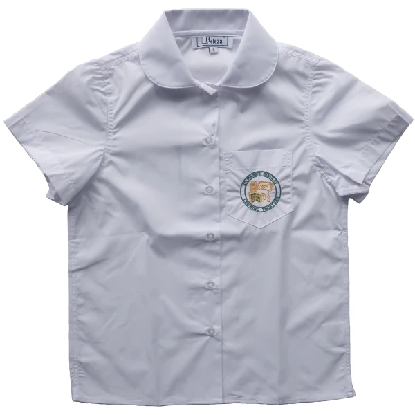 SHORT SLEEVE PETER PAN COLLAR BLOUSE