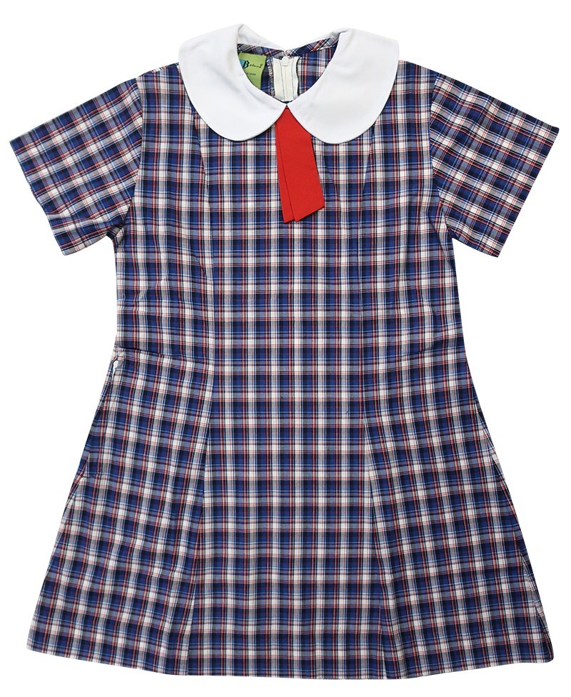 Girls red dress with white collar top