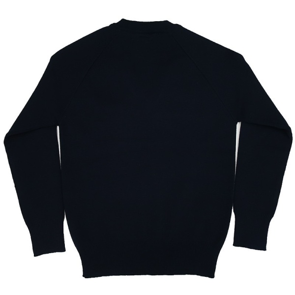 POLY COTTON KNITTED V-NECK JUMPER