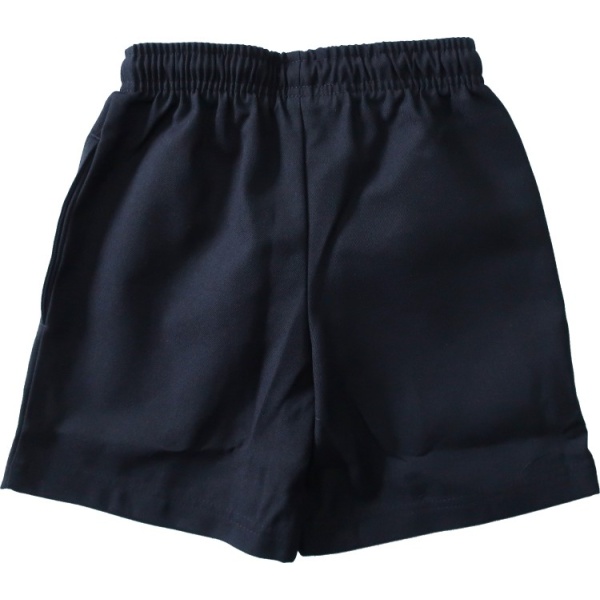 NAVY SURF STYLE GABERDINE SHORTS BACK