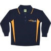 LONG SLEEVE CONTRAST POLO PIQUE TOP