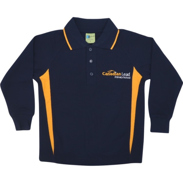 LONG SLEEVE CONTRAST POLO PIQUE TOP
