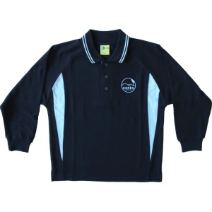 LONG SLEEVE POLO SHIRT WITH CONTRAST PANELS