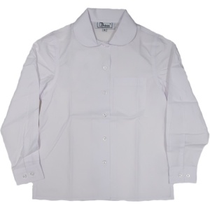 WHITE GIRLS LONG SLEEVE PETER PAN BLOUSE