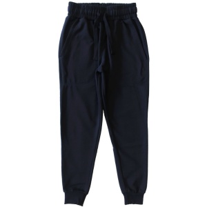 NAVY HEAVY COTTON TAPERED TRACKPANTS