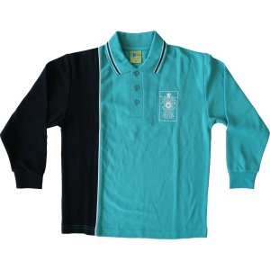 LONG SLEEVE POLO CONTRAST PIQUE SHIRT