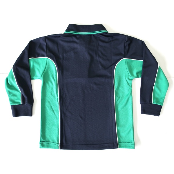 SPORTS MESH LONG SLEEVE POLO TOP