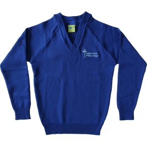 POLY COTTON KNITTED V-NECK JUMPER