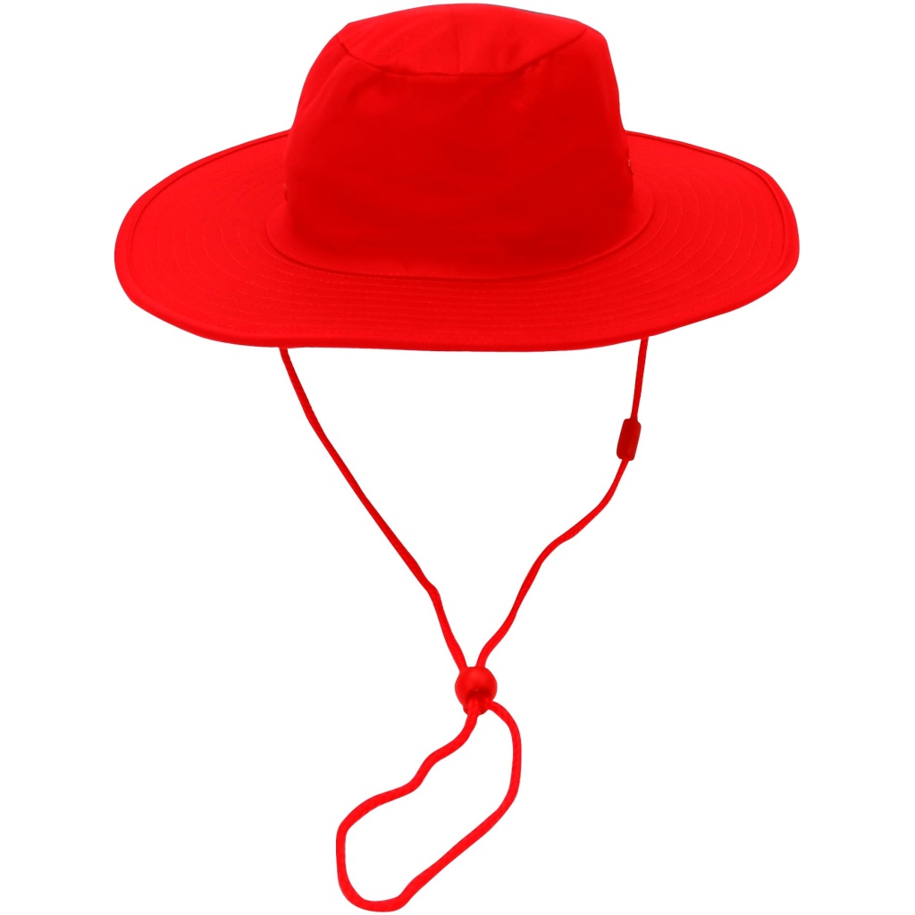 RED HARD BRIMMED SLOUCH HAT WITH CLIP Beleza School Uniforms