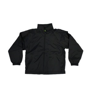 BLACK WATER PROOF SPRAY JACKET WITH POLAR FLEECE LINING